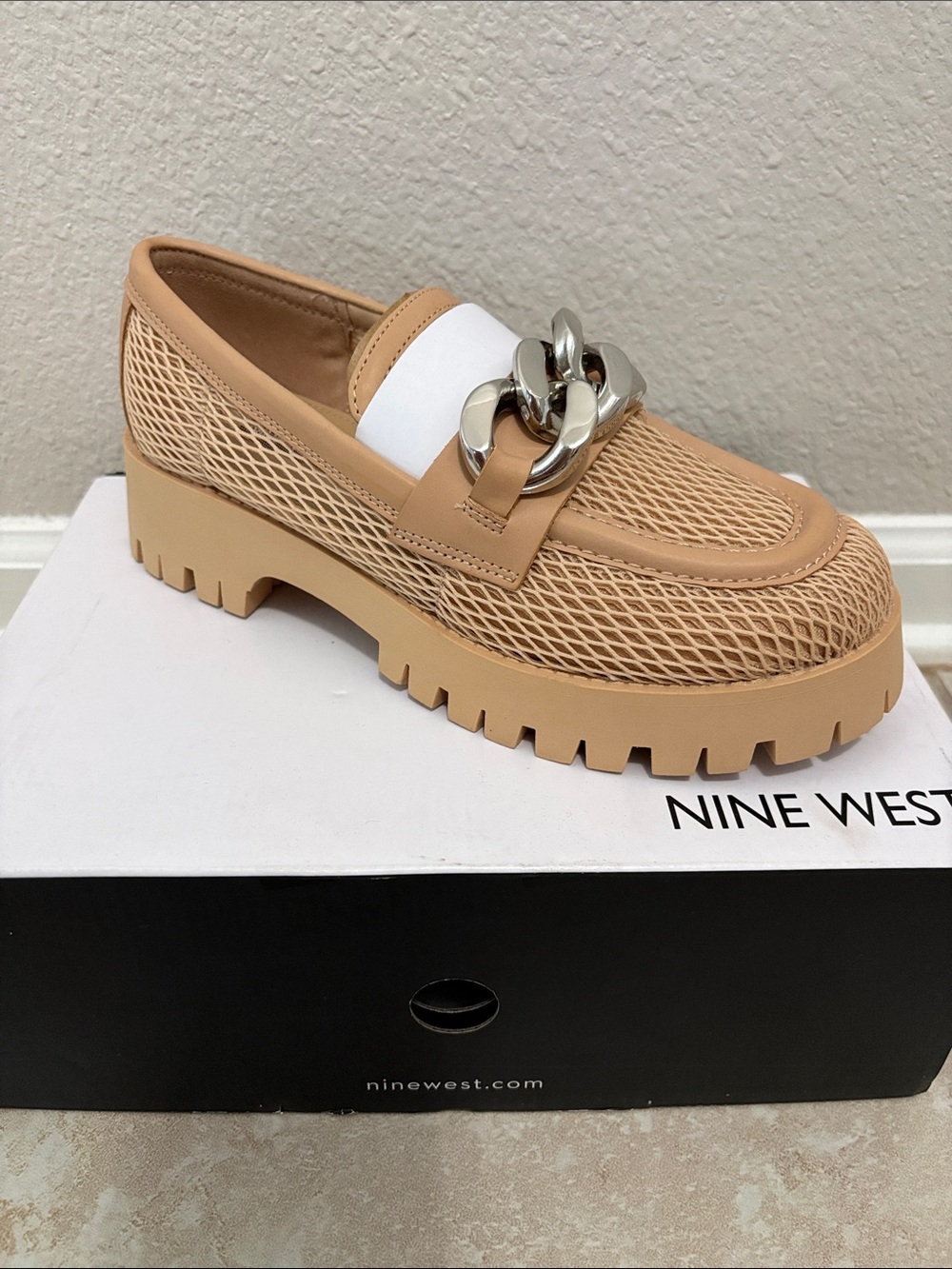 Nine West Mesh Lug Sole Loafers